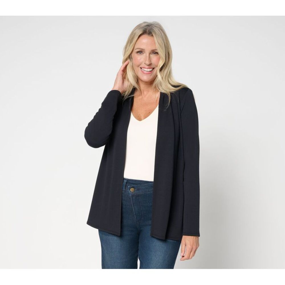 Wacoal Women's Top Sweater Sz M Acquitted Knit Open Front Cardigan Black A698063